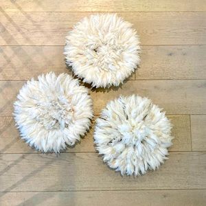 Juju hats, wall hangings (three)